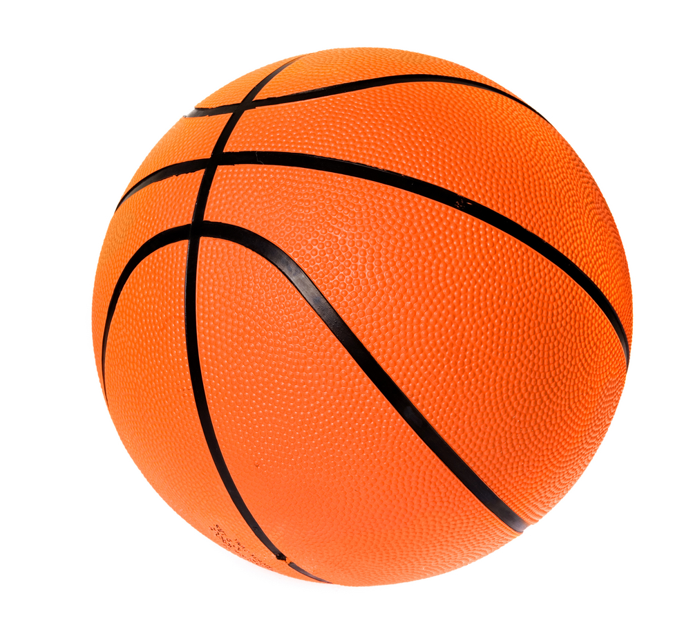 basketball ball over a white background